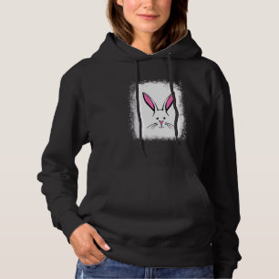 Bleached Bunny Face Leopard Glasses Headband Happy Hoodie