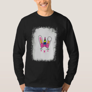 Bleached Bunny Face Leopard Glasses Headband Happy T-Shirt