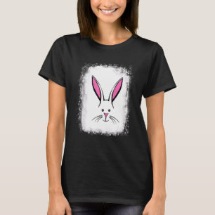 Bleached Bunny Face Leopard Glasses Headband Happy T-Shirt