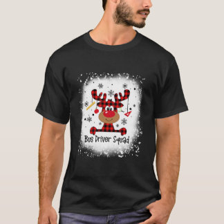 Bleached Bus Driver Squad Reindeer Funny Christmas T-Shirt