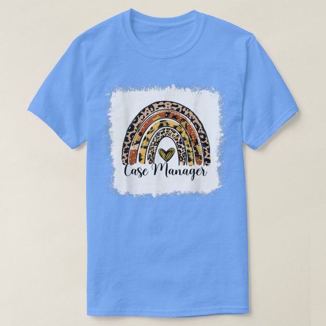Bleached Case Manager Rainbow Social Services Hall T-Shirt (Design Front)