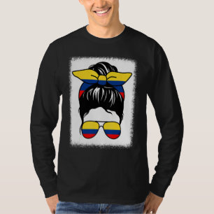 Bleached Colombian Mum Messy Bun Colombia Mum Moth T-Shirt