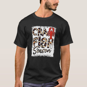 Bleached Craw Fish Season Leopard Crawfish Seafood T-Shirt