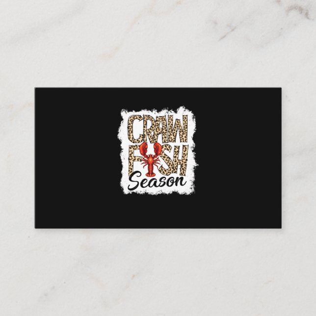 Bleached Crawfish Season Leopard Crawfish Boil Business Card (Front)