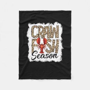 Bleached Crawfish Season Leopard Crawfish Boil Fleece Blanket
