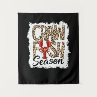 Bleached Crawfish Season Leopard Crawfish Boil Tapestry