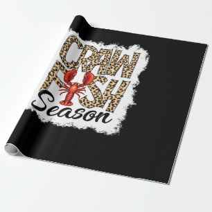 Bleached Crawfish Season Leopard Crawfish Boil Wrapping Paper
