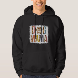 Bleached Dog Mama Leopard And Boho Mum Life Mother Hoodie
