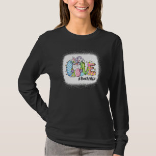 Bleached Easter Bunny Gnome Love Teacher Life East T-Shirt