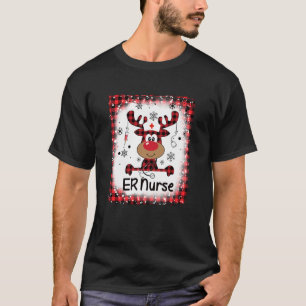 Bleached Er Nurse Reindeer Christmas Pajama Emerge T-Shirt