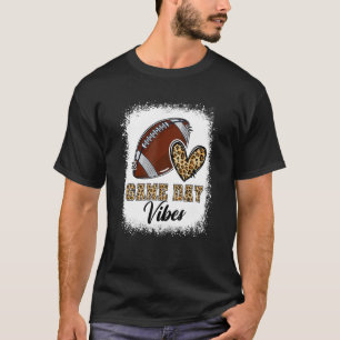 Bleached Football Game Day Vibes Football Mum Game T-Shirt