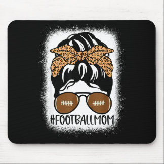 Bleached Football Mom Life With Leopard And Messy  Mouse Mat