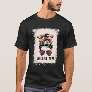 Bleached Football Mum Life With Leopard and Messy T-Shirt