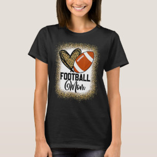 Bleached Football Mum Life With Leopard And Messy T-Shirt