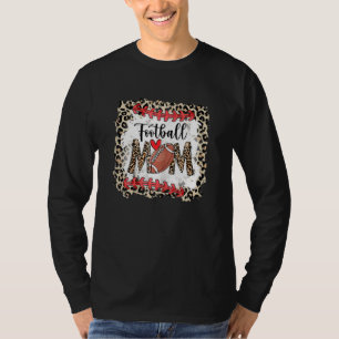 Bleached Football Mum Mother's Day Sport Mum Leopa T-Shirt