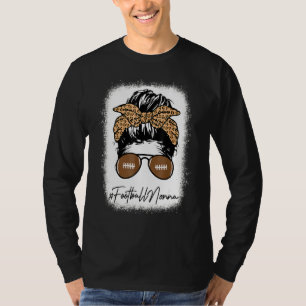 Bleached Football Nonna Life With Leopard Messy Bu T-Shirt