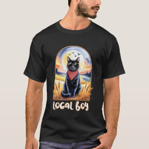Bleached Funny Cat Meme Black Cat Local Boy Retro T-Shirt
