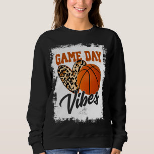 Bleached Game Day Vibes Basketball Fan Mum Grandma Sweatshirt
