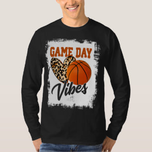 Bleached Game Day Vibes Basketball Fan Mum Grandma T-Shirt