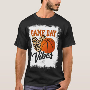 Bleached Game Day Vibes Basketball Fan Mum Grandma T-Shirt