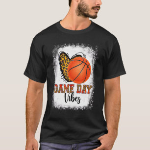 Bleached Game Day Vibes Basketball Mum Basketball T-Shirt