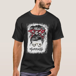 Bleached Gammie Life Soccer Mothers Day Messy Bun T-Shirt