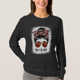 Bleached Gee Gee Life Messy Bun Football Player T-Shirt