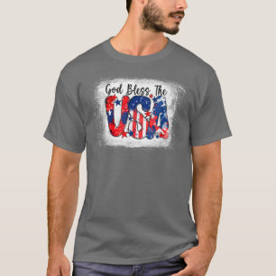 Bleached God Bless The USA American Flag 4th Of Ju T-Shirt
