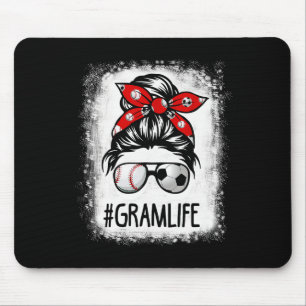 Bleached Gram Life Soccer Messy Bun Bysebyll Game  Mouse Mat