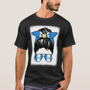 Bleached Guatemalan Mom Messy Bun Guatemala Mom Mo T-Shirt