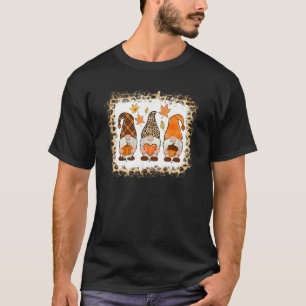 Bleached Happy Fall Y'all Gnome Pumpkin Autumn Tha T-Shirt