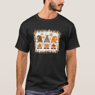 Bleached Happy Fall Y'all Gnome Pumpkin Autumn Tha T-Shirt