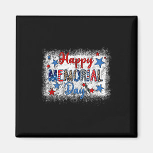 Bleached Happy Memorial Day Leopard Usa Patriotic Magnet