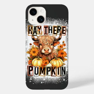 Bleached Hay There Pumkin Highland Cow Fall Autumn Case-Mate iPhone 14 Case