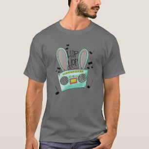 Bleached Hip Hop Easter Bunny Ears Radio Easter Da T-Shirt