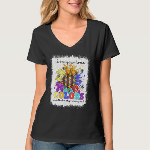 Bleached I See Your True Colours Sunflower Autism T-Shirt