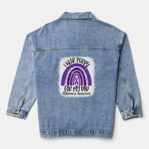 Bleached I Wear Purple For My Dad Alzheimer'S Awar Denim Jacket