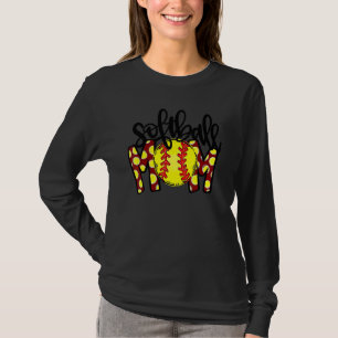 Bleached Leopard Ball Mum Mother's Day Softball Mo T-Shirt