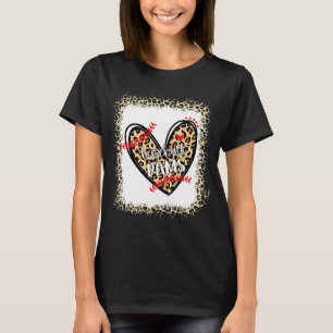 Bleached Leopard Heart Baseball Pams T-Shirt