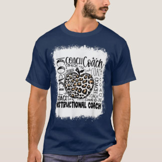 Bleached Leopard Instructional Coach Typography Te T-Shirt
