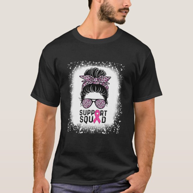 Bleached Leopard Messy Bun Hair Support Squad Brea T-Shirt (Front)
