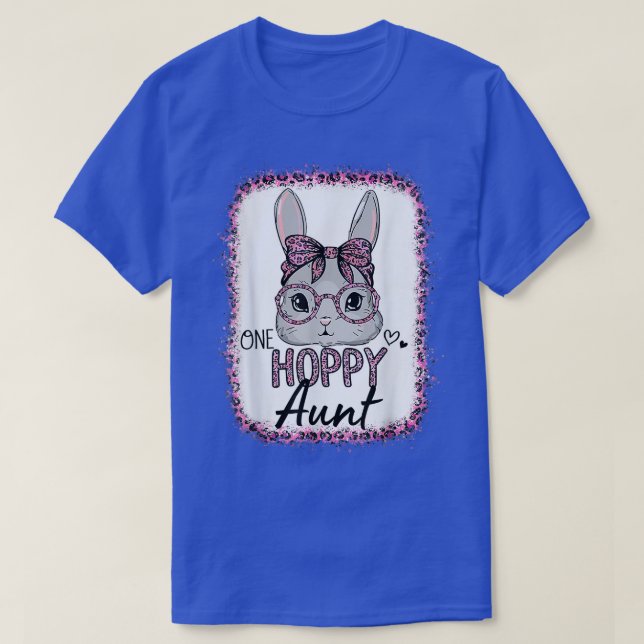 Bleached Leopard Pink Sunglasses Easter Bunny One  T-Shirt (Design Front)