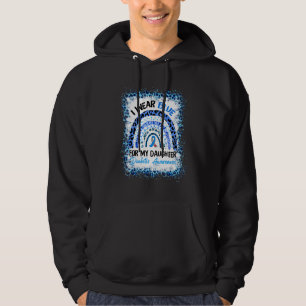 Bleached Leopard Rainbow Blue Ribbon Diabetes Awar Hoodie