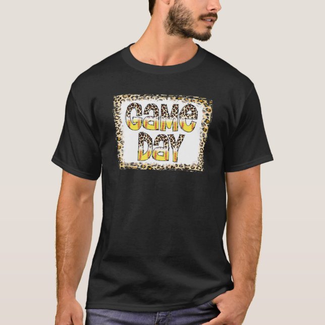 Bleached Leopard Softball Game Day Vibes Softball  T-Shirt (Front)