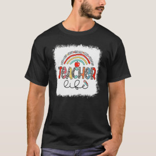 Bleached Leopard Teach Love Inspire Teacher Life T-Shirt
