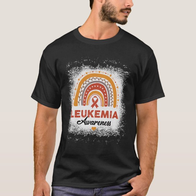 Bleached Leukaemia Awareness Bleached Rainbow Oran T-Shirt (Front)