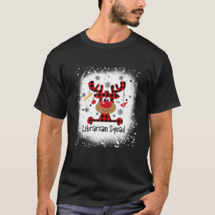Bleached Librarian Squad Reindeer Funny Christmas T-Shirt