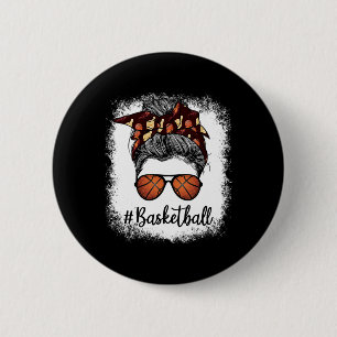 Bleached Life Bysketbyll Mum Leopard Messy Bun Gle 6 Cm Round Badge