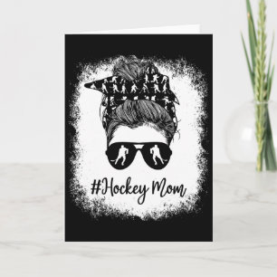 Bleached Life Hockey Mom Leopard Messy Bun Gles Card