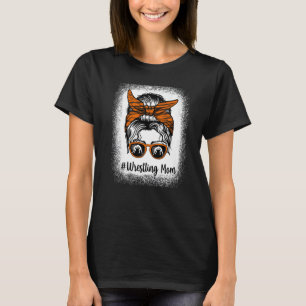 Bleached Life Wrestling Mom Leopard Messy bun Glas T-Shirt